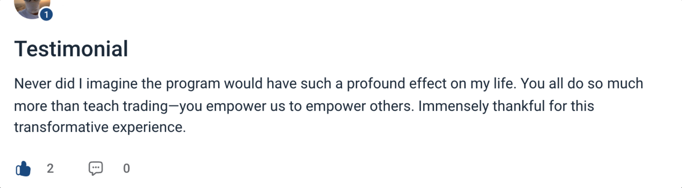 Quinn's Apex Trading Lab testimonial